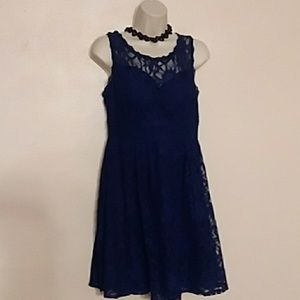 Navy blue lace dress.